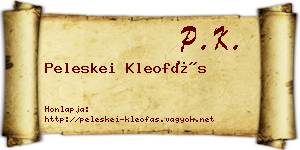 Peleskei Kleofás névjegykártya